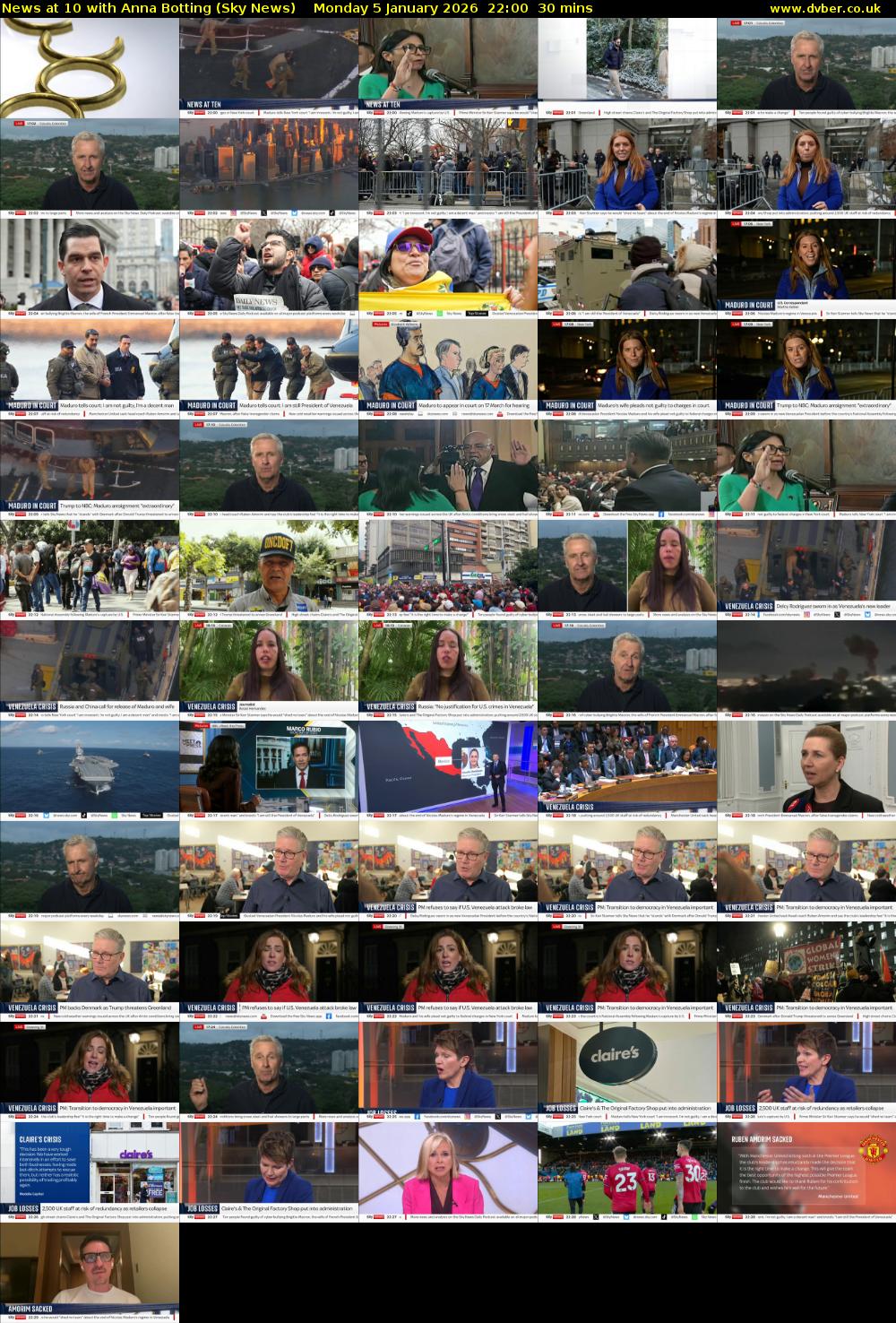 News at 10 with Anna Botting (Sky News) Monday 5 January 2026 22:00 - 22:30