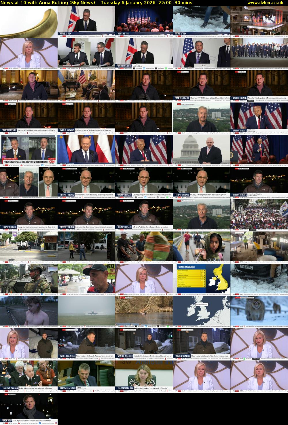News at 10 with Anna Botting (Sky News) Tuesday 6 January 2026 22:00 - 22:30
