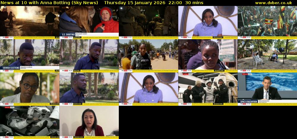 News at 10 with Anna Botting (Sky News) Thursday 15 January 2026 22:00 - 22:30
