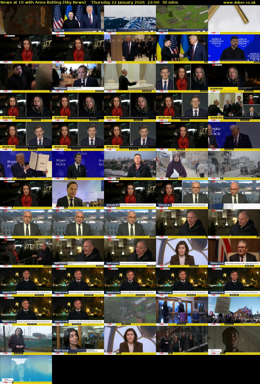 News at 10 with Anna Botting (Sky News) Thursday 22 January 2026 22:00 - 22:30