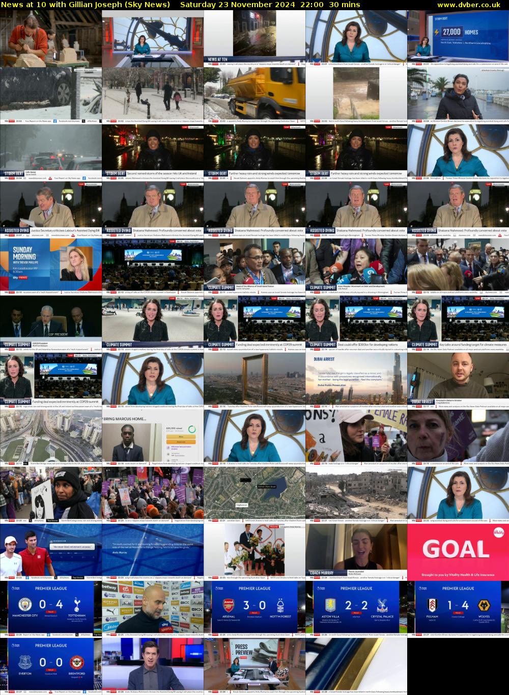 News at 10 with Gillian Joseph (Sky News) Saturday 23 November 2024 22:00 - 22:30