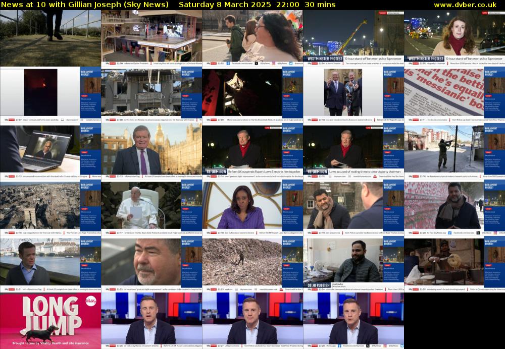 News at 10 with Gillian Joseph (Sky News) Saturday 8 March 2025 22:00 - 22:30