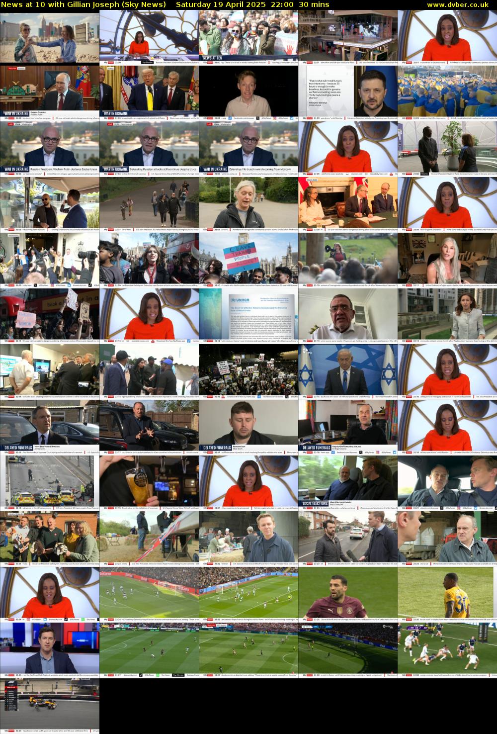 News at 10 with Gillian Joseph (Sky News) Saturday 19 April 2025 22:00 - 22:30