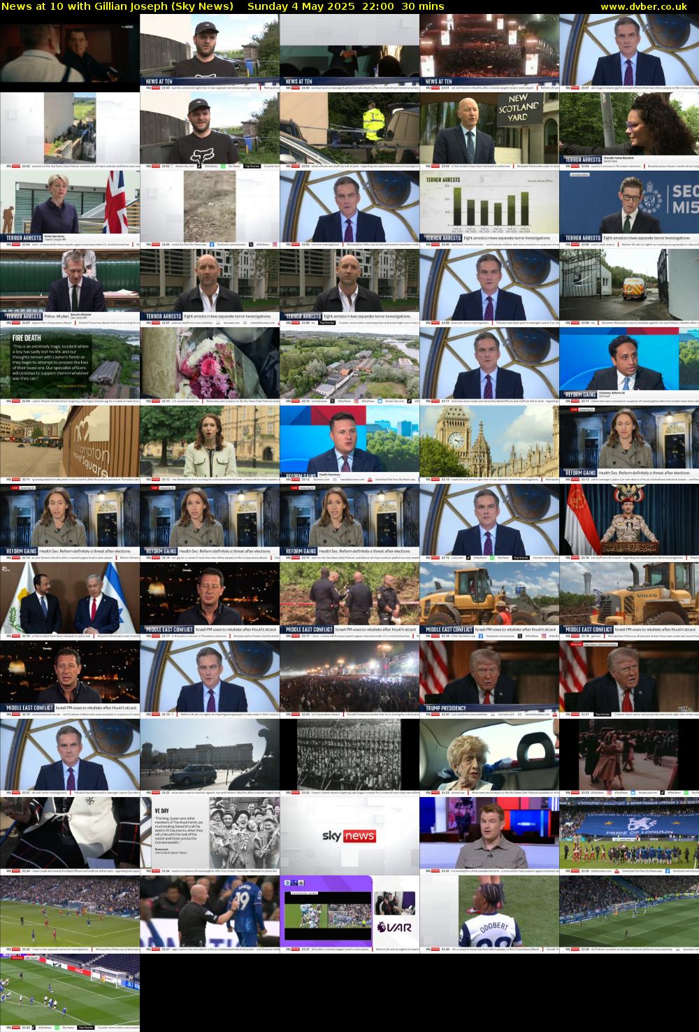 News at 10 with Gillian Joseph (Sky News) Sunday 4 May 2025 22:00 - 22:30