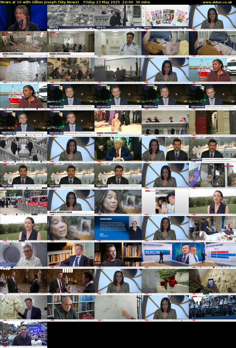 News at 10 with Gillian Joseph (Sky News) Friday 23 May 2025 22:00 - 22:30