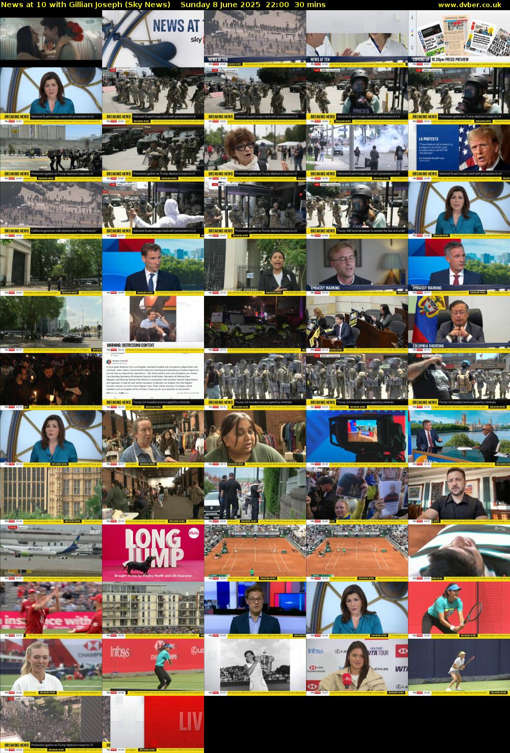 News at 10 with Gillian Joseph (Sky News) Sunday 8 June 2025 22:00 - 22:30