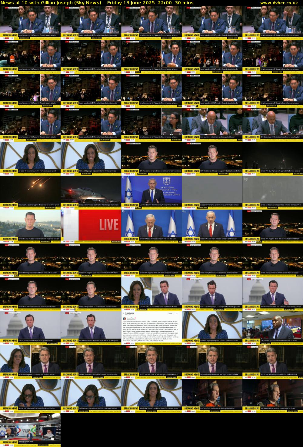 News at 10 with Gillian Joseph (Sky News) Friday 13 June 2025 22:00 - 22:30