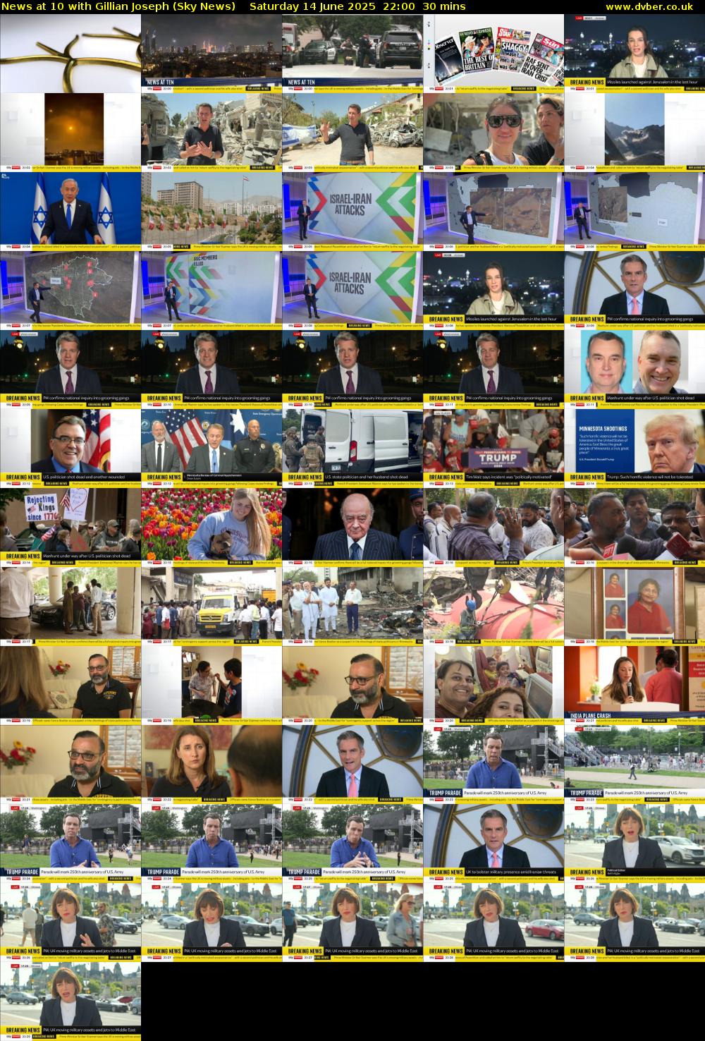 News at 10 with Gillian Joseph (Sky News) Saturday 14 June 2025 22:00 - 22:30