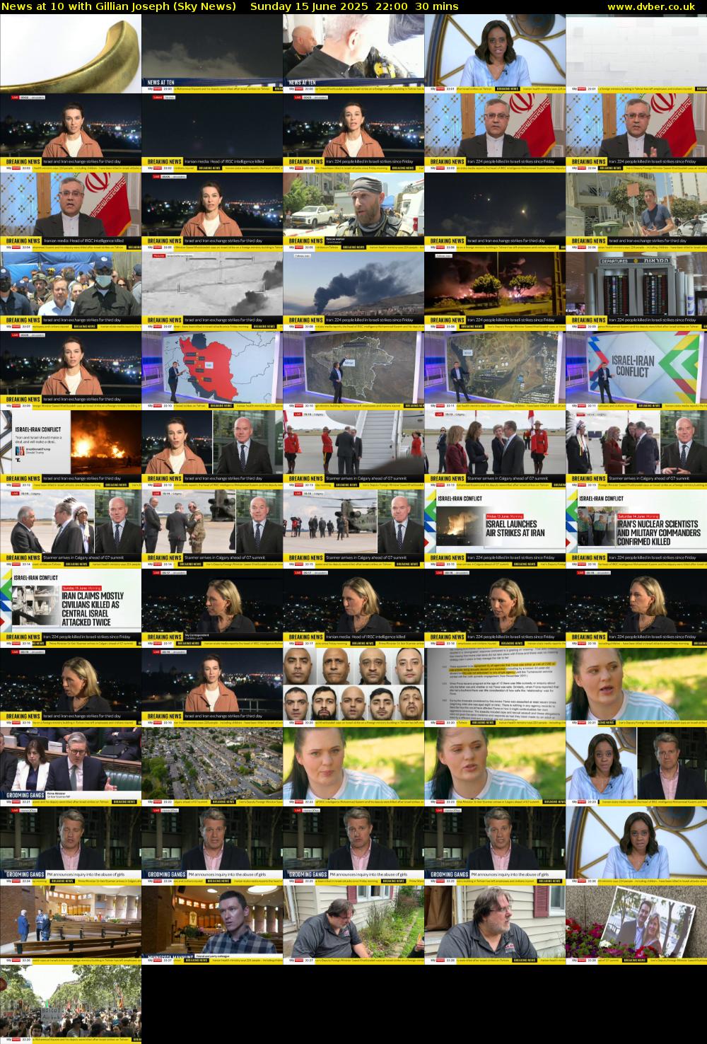 News at 10 with Gillian Joseph (Sky News) Sunday 15 June 2025 22:00 - 22:30