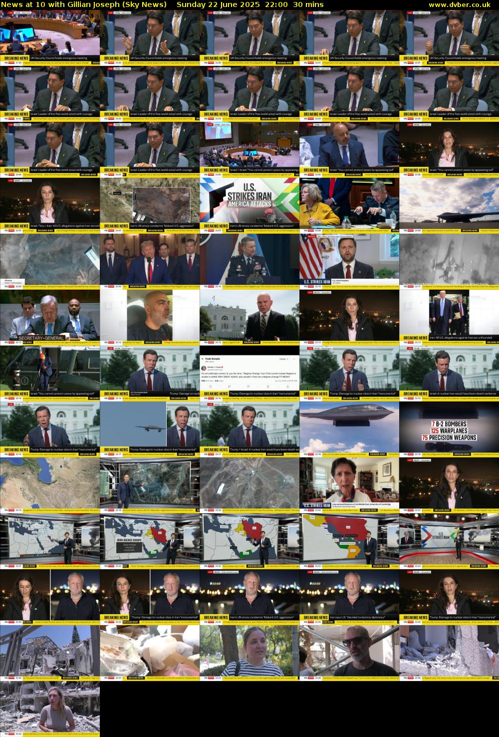News at 10 with Gillian Joseph (Sky News) Sunday 22 June 2025 22:00 - 22:30