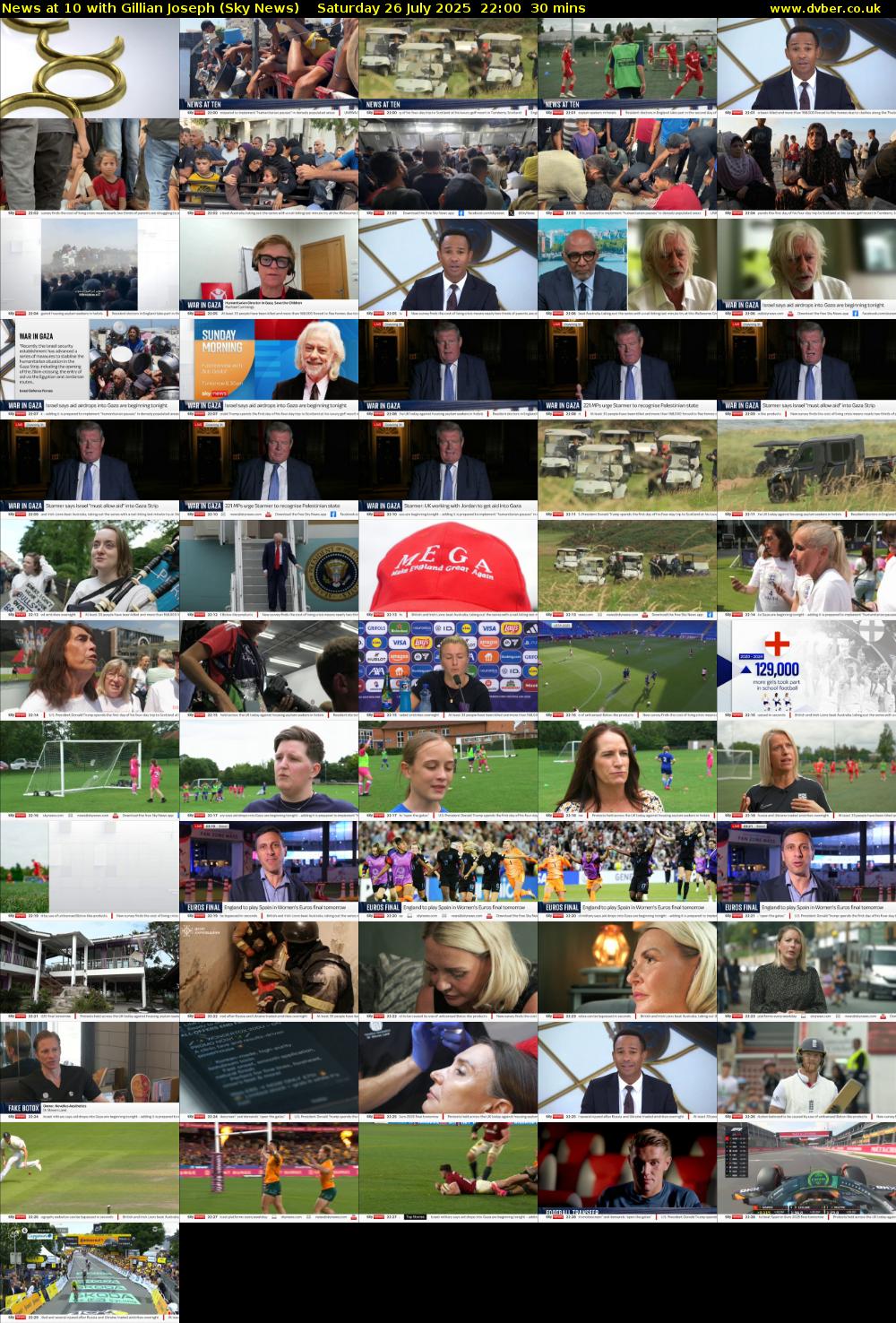 News at 10 with Gillian Joseph (Sky News) Saturday 26 July 2025 22:00 - 22:30