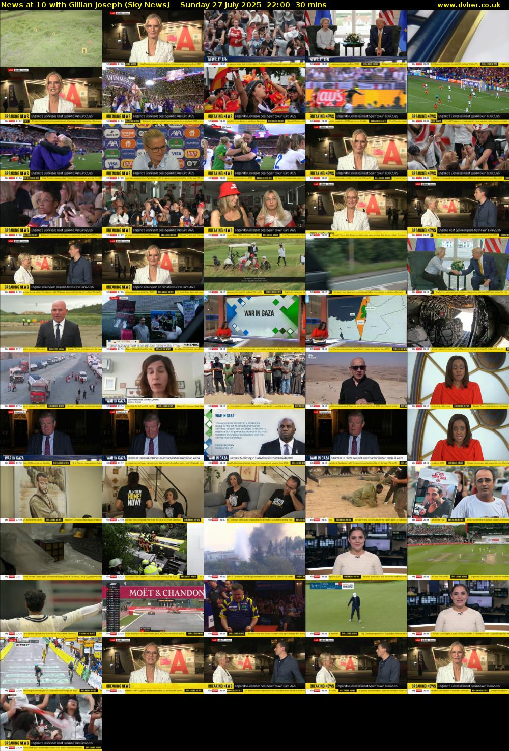 News at 10 with Gillian Joseph (Sky News) Sunday 27 July 2025 22:00 - 22:30