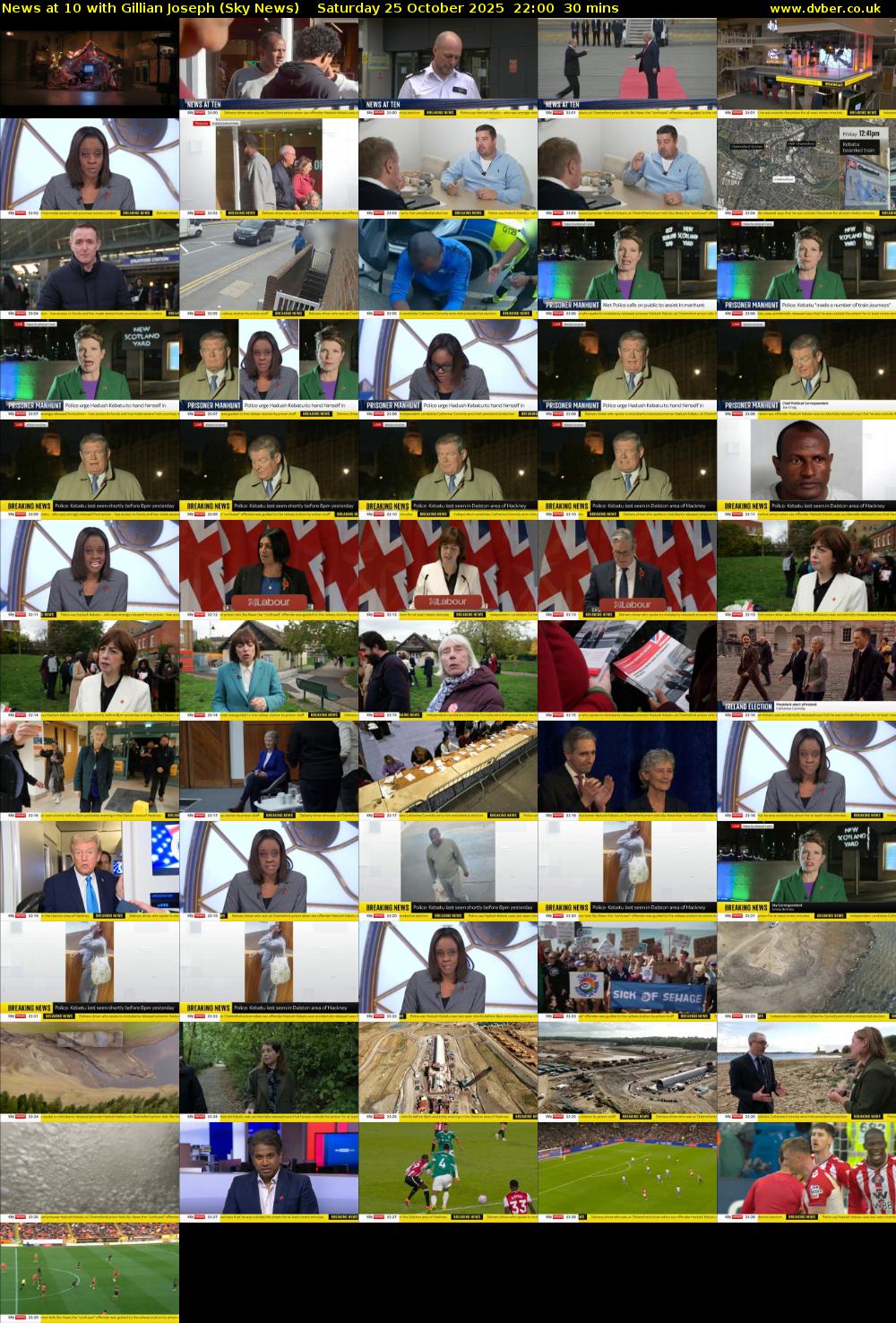 News at 10 with Gillian Joseph (Sky News) Saturday 25 October 2025 22:00 - 22:30