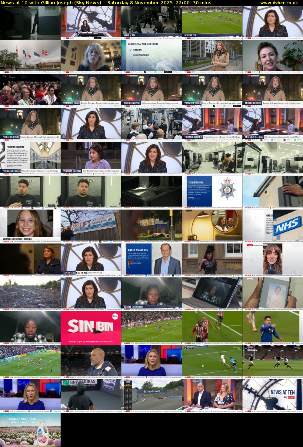 News at 10 with Gillian Joseph (Sky News) Saturday 8 November 2025 22:00 - 22:30