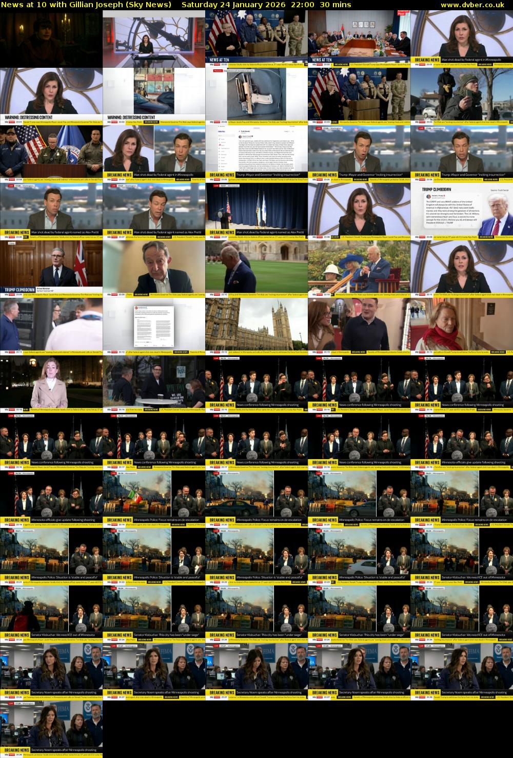 News at 10 with Gillian Joseph (Sky News) Saturday 24 January 2026 22:00 - 22:30