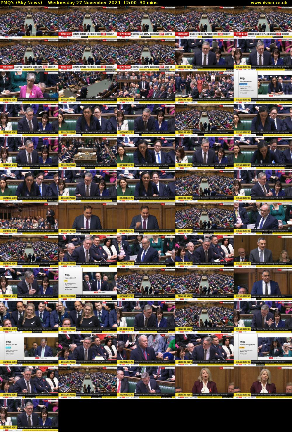 PMQ's (Sky News) Wednesday 27 November 2024 12:00 - 12:30