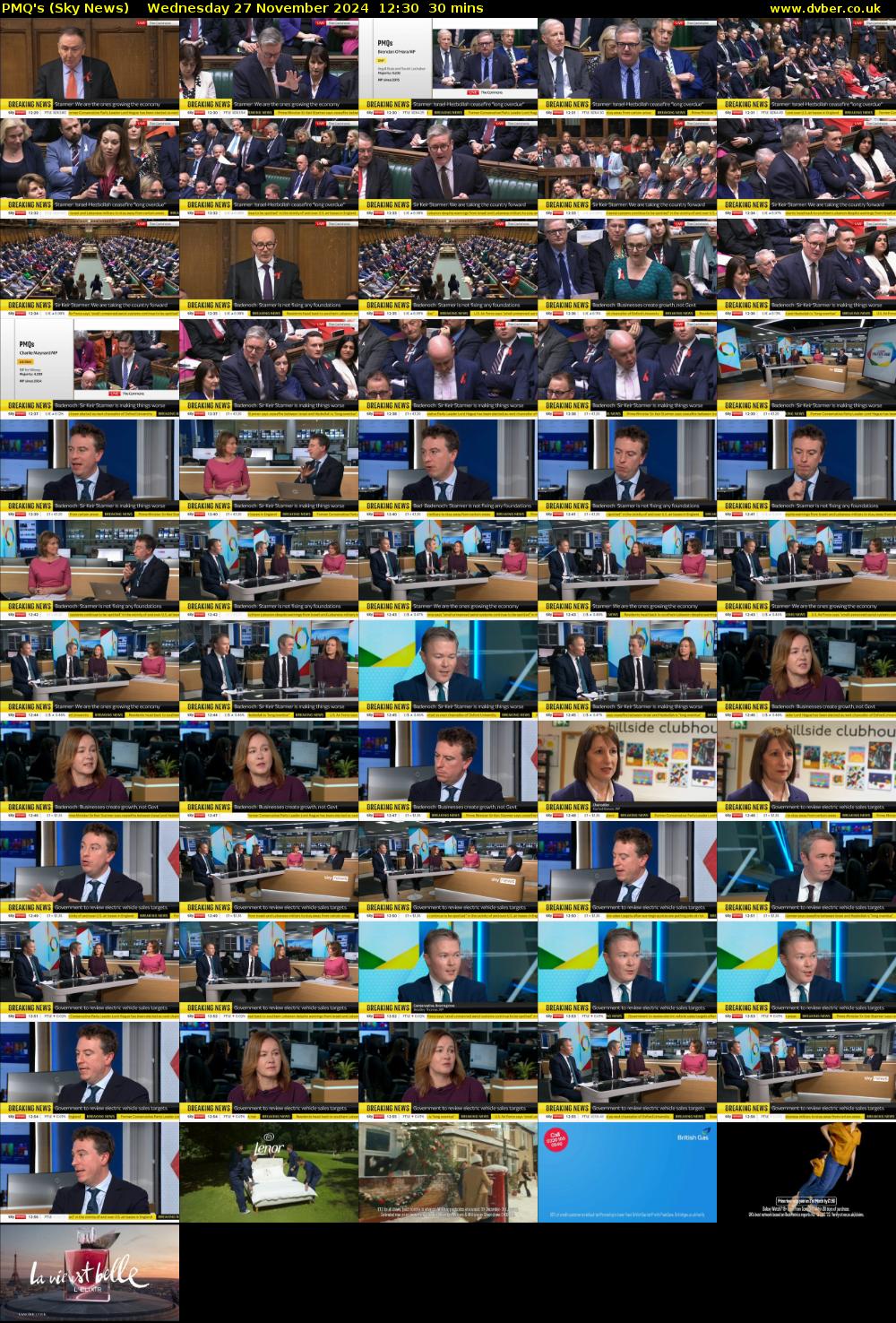 PMQ's (Sky News) Wednesday 27 November 2024 12:30 - 13:00