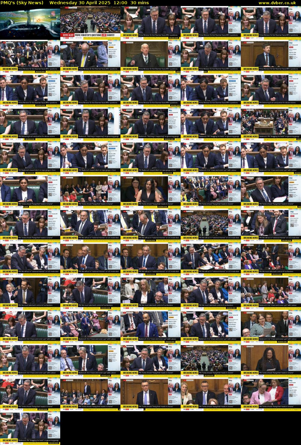 PMQ's (Sky News) Wednesday 30 April 2025 12:00 - 12:30