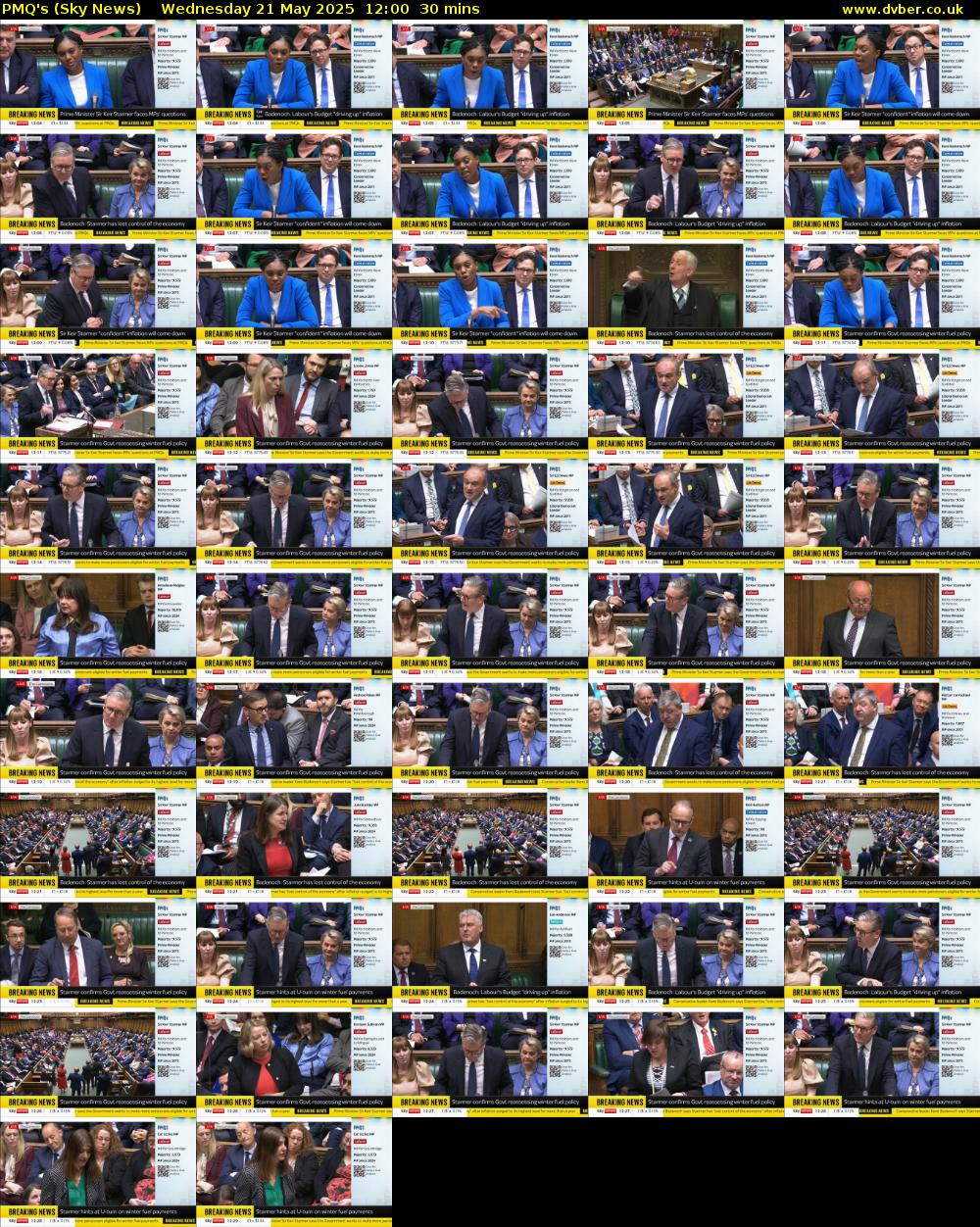 PMQ's (Sky News) Wednesday 21 May 2025 12:00 - 12:30