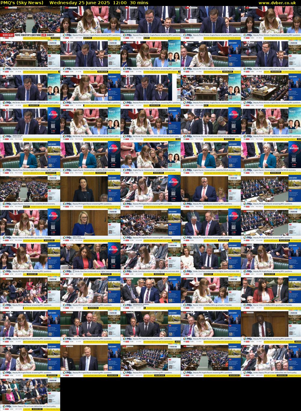 PMQ's (Sky News) Wednesday 25 June 2025 12:00 - 12:30