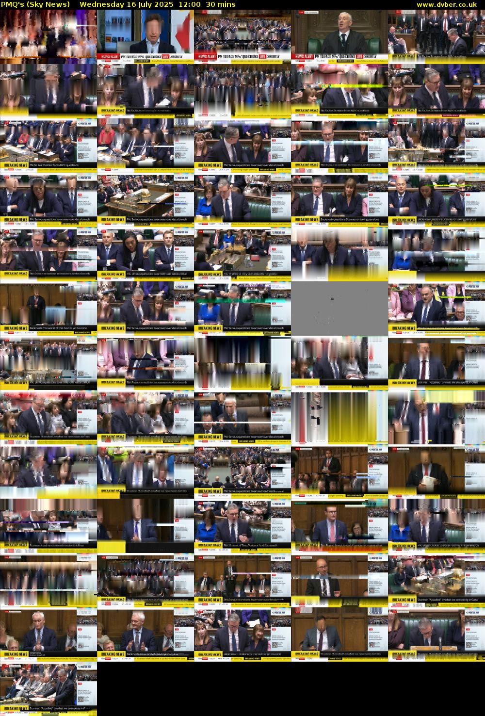 PMQ's (Sky News) Wednesday 16 July 2025 12:00 - 12:30
