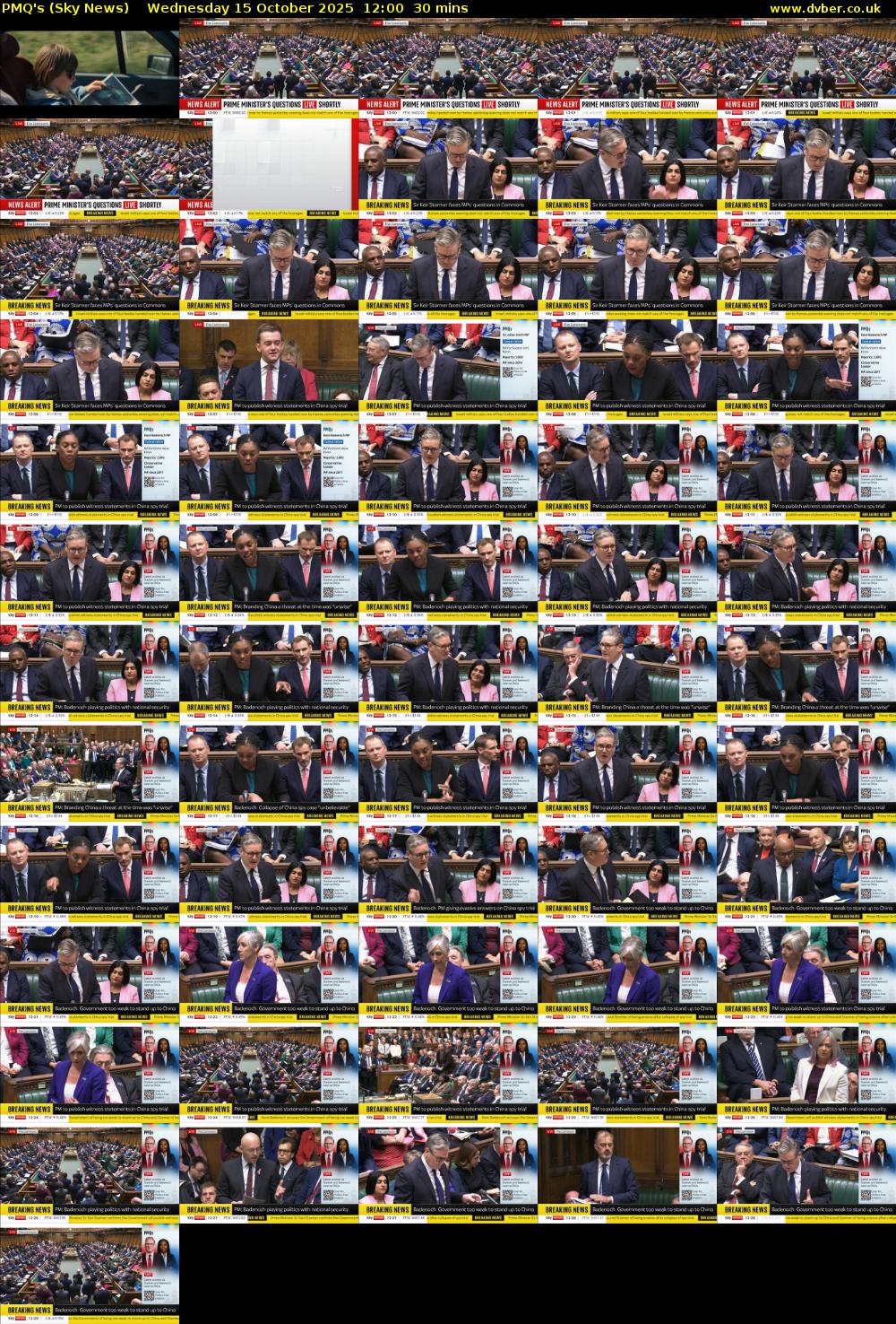 PMQ's (Sky News) Wednesday 15 October 2025 12:00 - 12:30