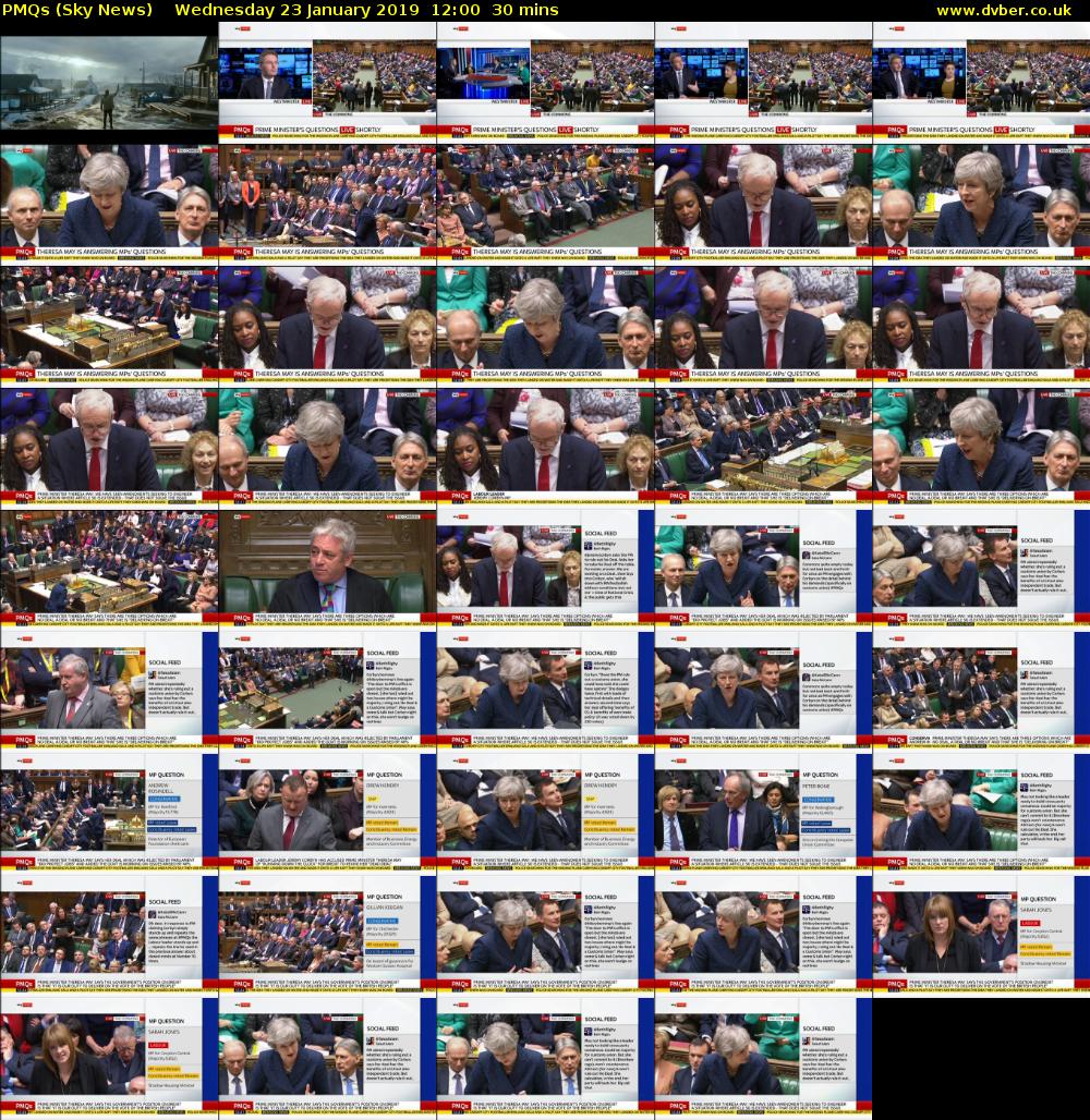 PMQs (Sky News) Wednesday 23 January 2019 12:00 - 12:30