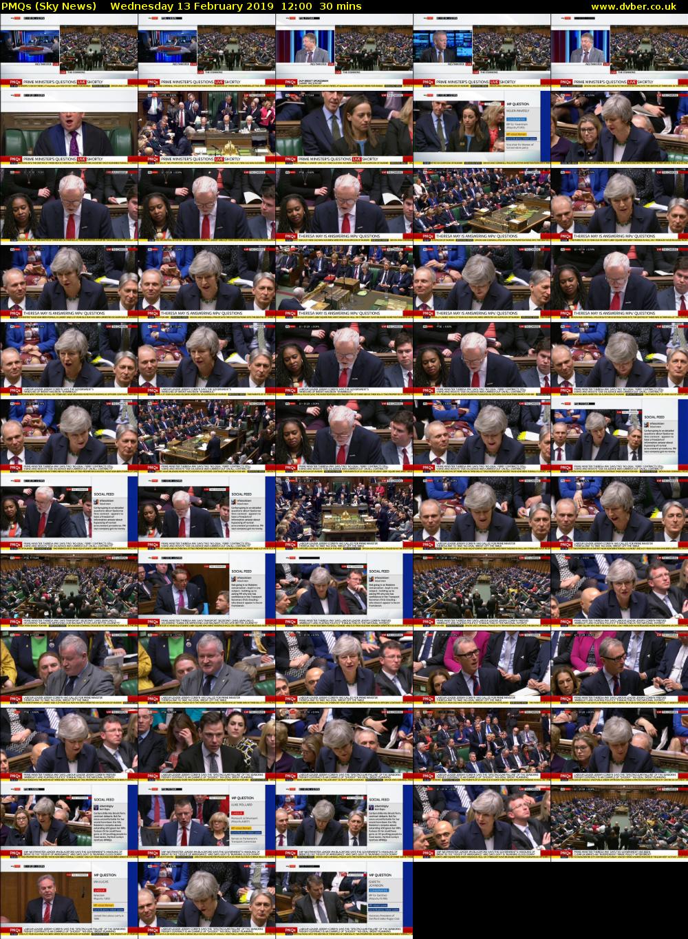 PMQs (Sky News) Wednesday 13 February 2019 12:00 - 12:30