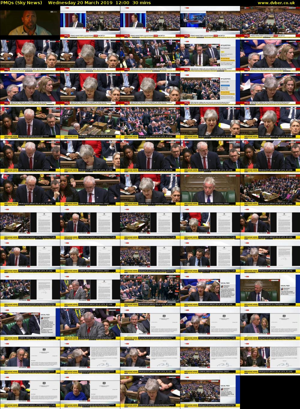 PMQs (Sky News) Wednesday 20 March 2019 12:00 - 12:30