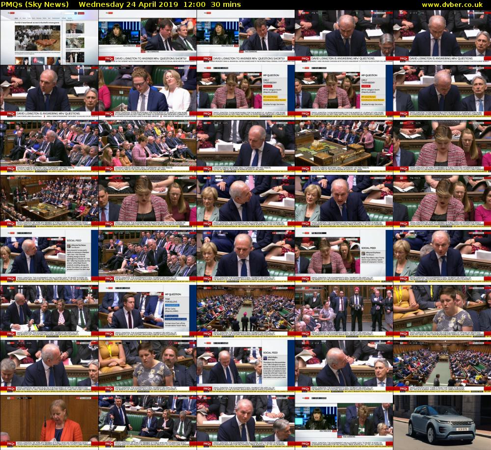 PMQs (Sky News) Wednesday 24 April 2019 12:00 - 12:30