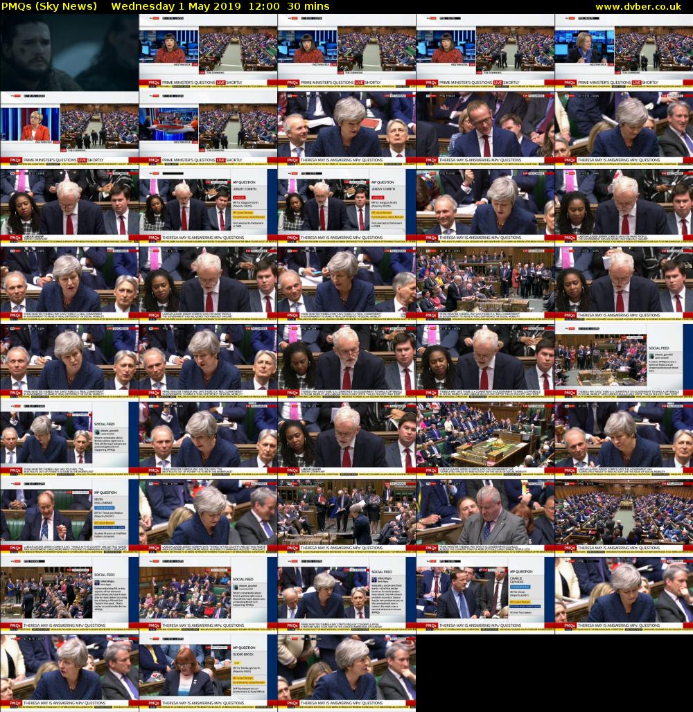 PMQs (Sky News) Wednesday 1 May 2019 12:00 - 12:30