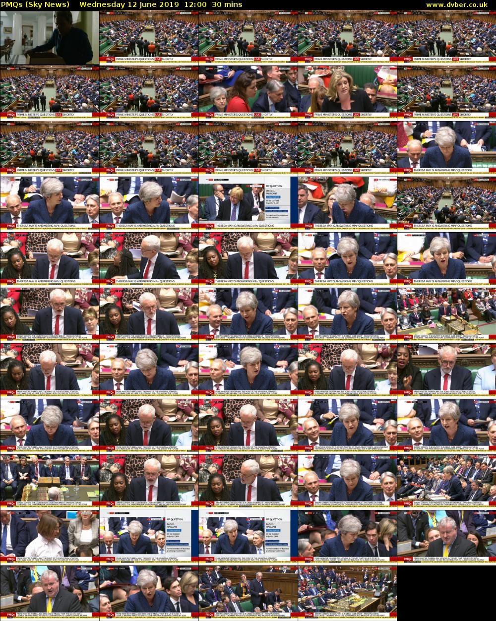 PMQs (Sky News) Wednesday 12 June 2019 12:00 - 12:30
