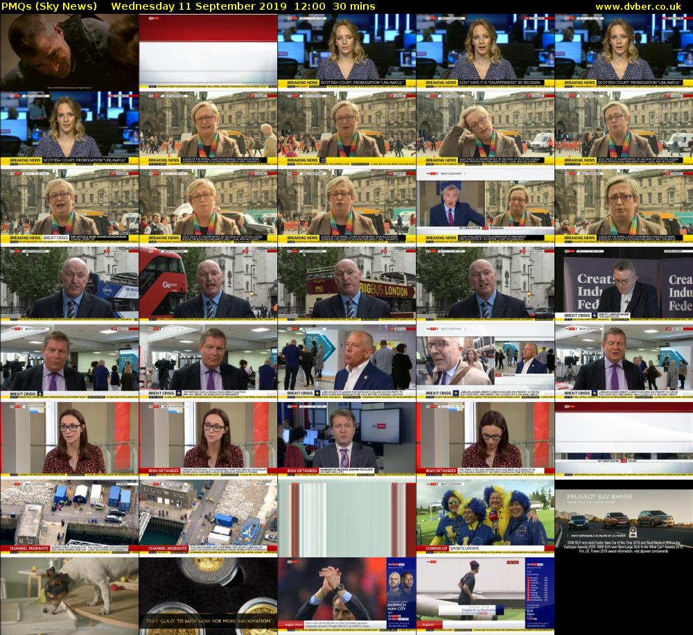 PMQs (Sky News) Wednesday 11 September 2019 12:00 - 12:30