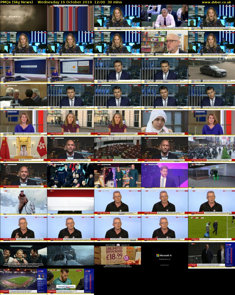 PMQs (Sky News) Wednesday 16 October 2019 12:00 - 12:30