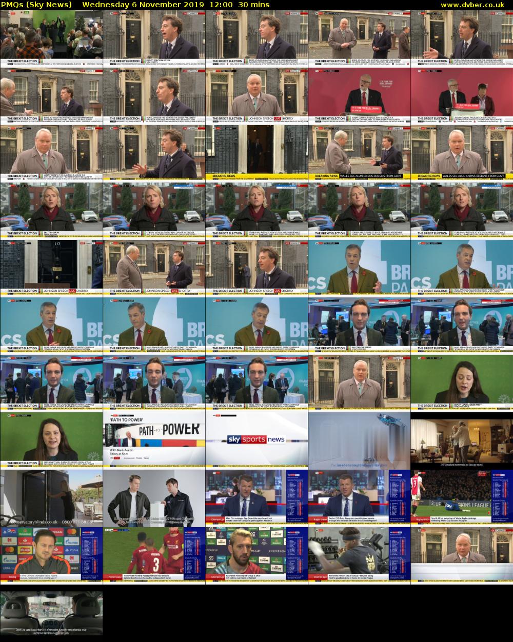 PMQs (Sky News) Wednesday 6 November 2019 12:00 - 12:30