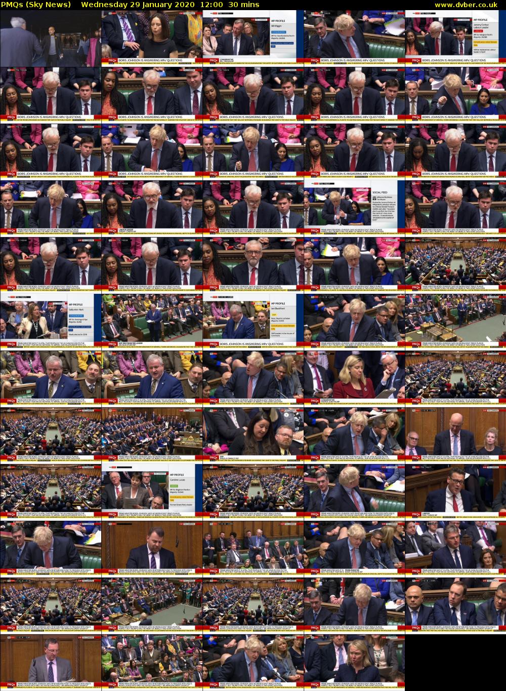 PMQs (Sky News) Wednesday 29 January 2020 12:00 - 12:30