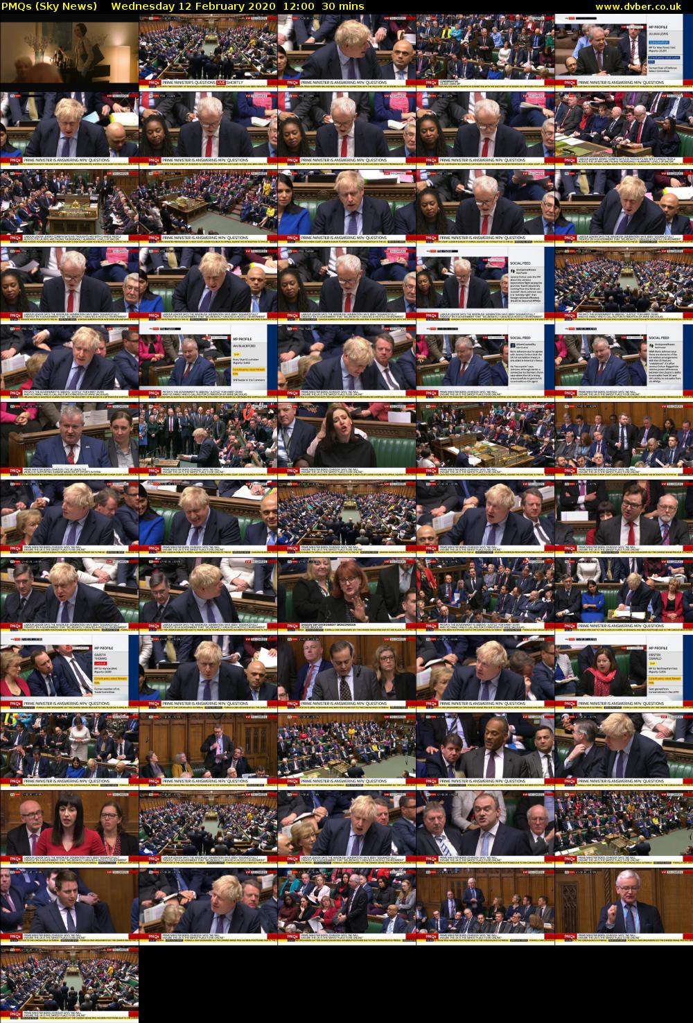 PMQs (Sky News) Wednesday 12 February 2020 12:00 - 12:30
