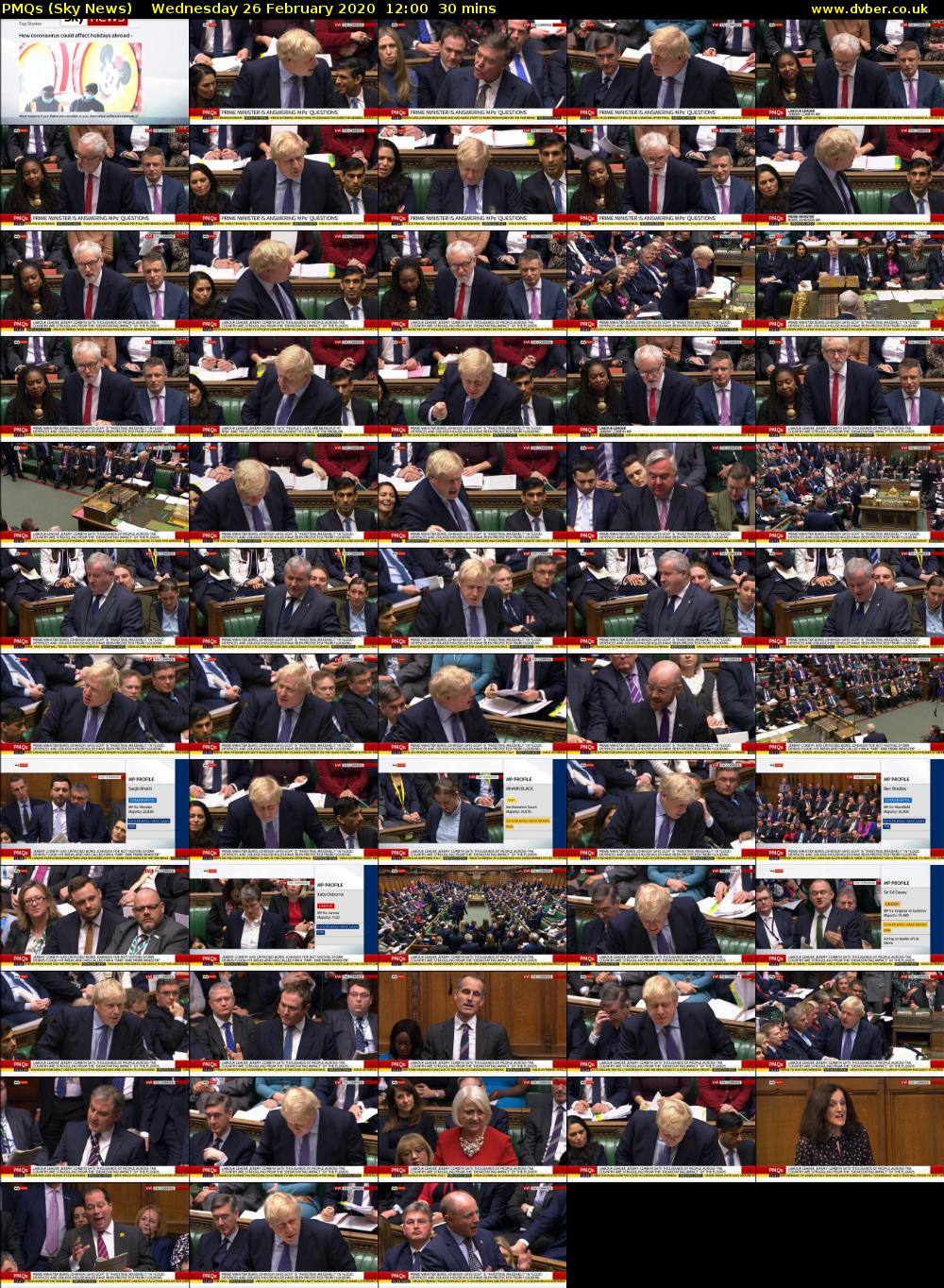 PMQs (Sky News) Wednesday 26 February 2020 12:00 - 12:30
