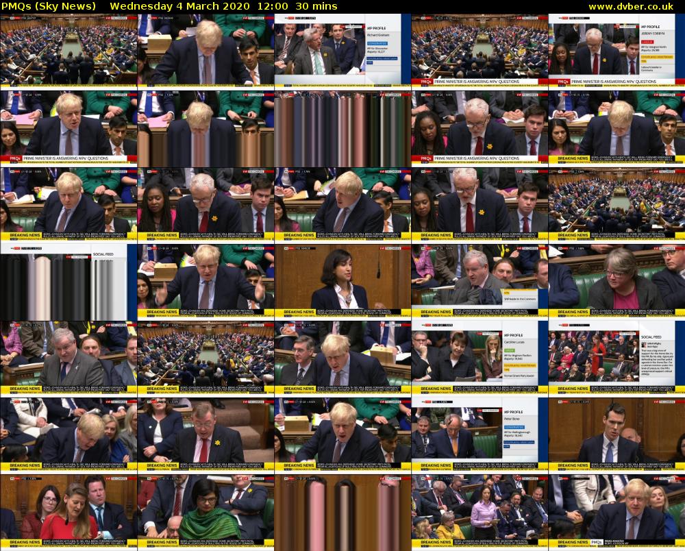 PMQs (Sky News) Wednesday 4 March 2020 12:00 - 12:30