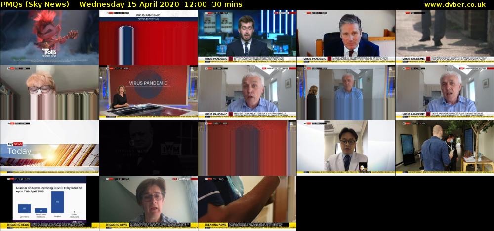 PMQs (Sky News) Wednesday 15 April 2020 12:00 - 12:30