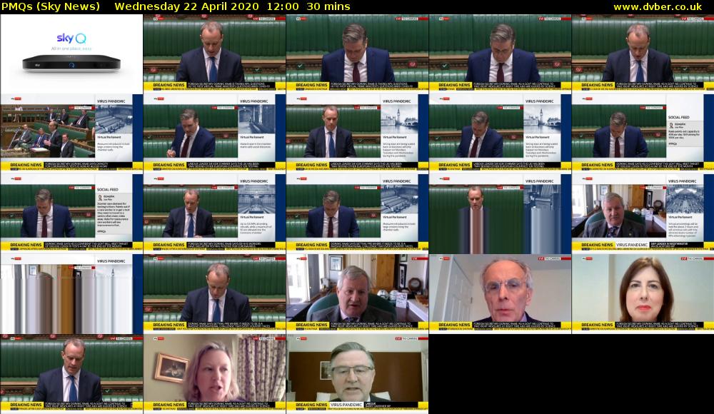 PMQs (Sky News) Wednesday 22 April 2020 12:00 - 12:30