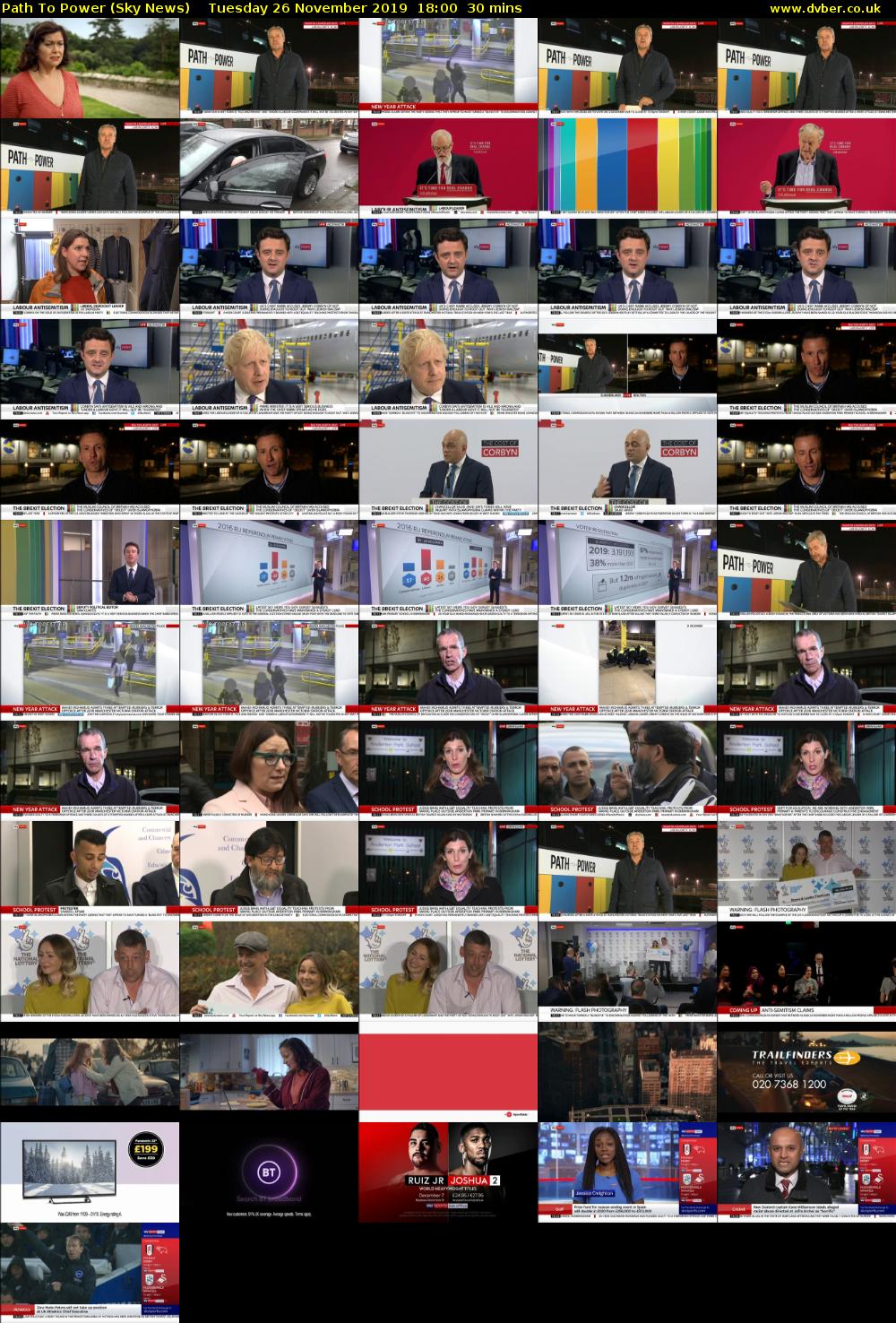 Path To Power (Sky News) Tuesday 26 November 2019 18:00 - 18:30