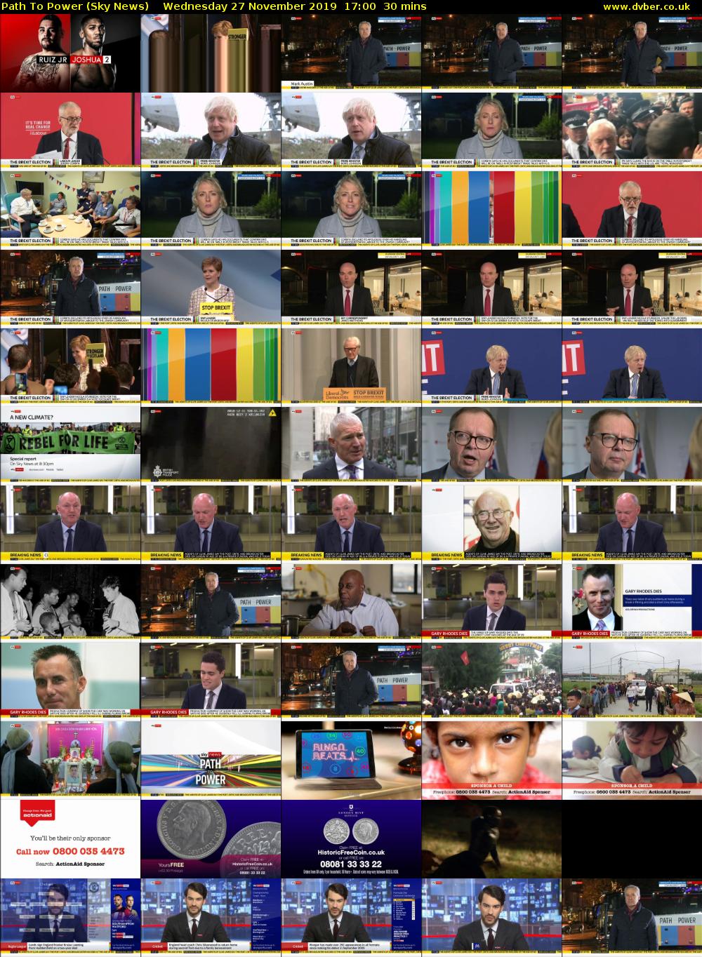 Path To Power (Sky News) Wednesday 27 November 2019 17:00 - 17:30