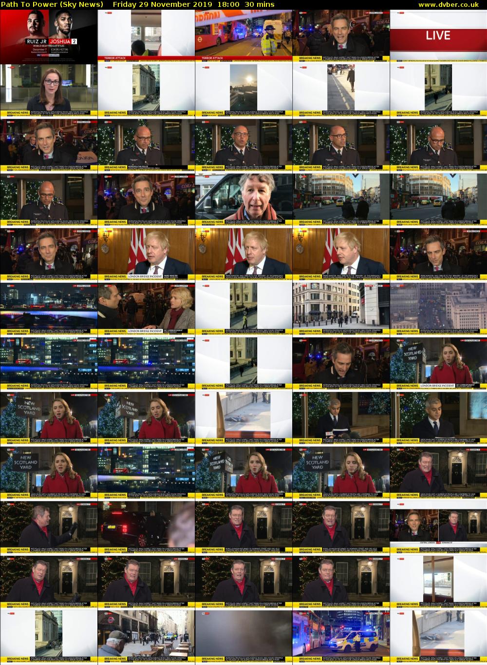 Path To Power (Sky News) Friday 29 November 2019 18:00 - 18:30