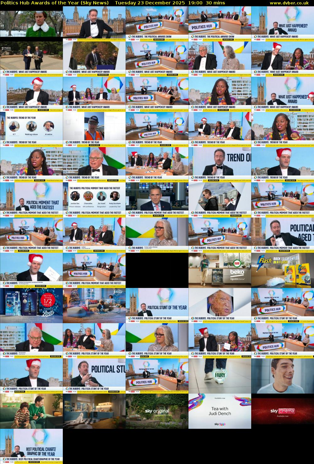 Politics Hub Awards of the Year (Sky News) Tuesday 23 December 2025 19:00 - 19:30