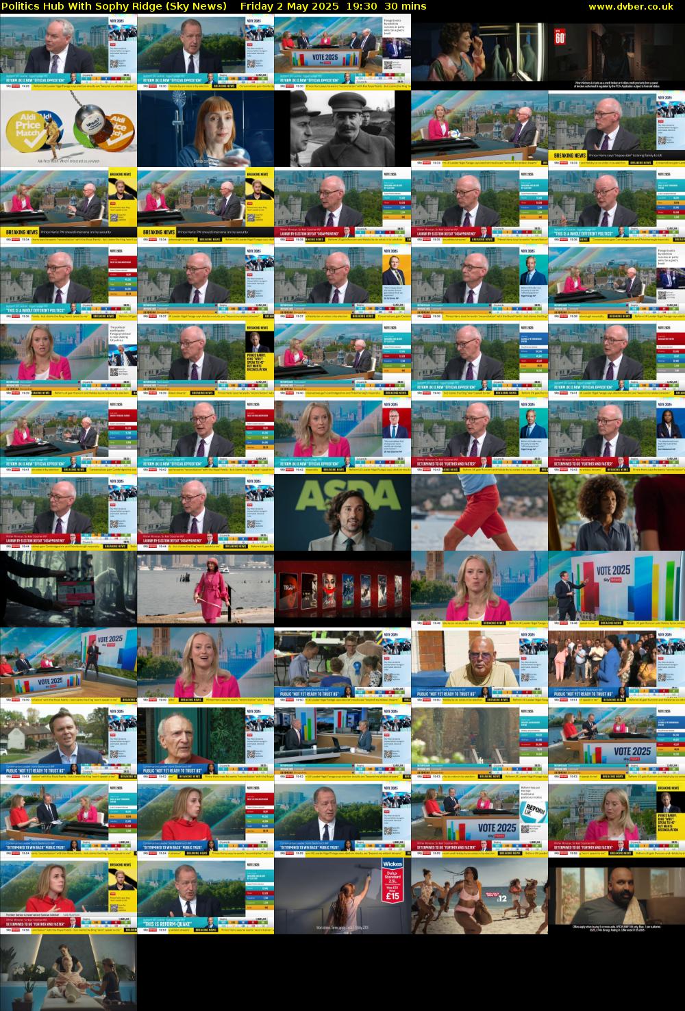 Politics Hub With Sophy Ridge (Sky News) Friday 2 May 2025 19:30 - 20:00