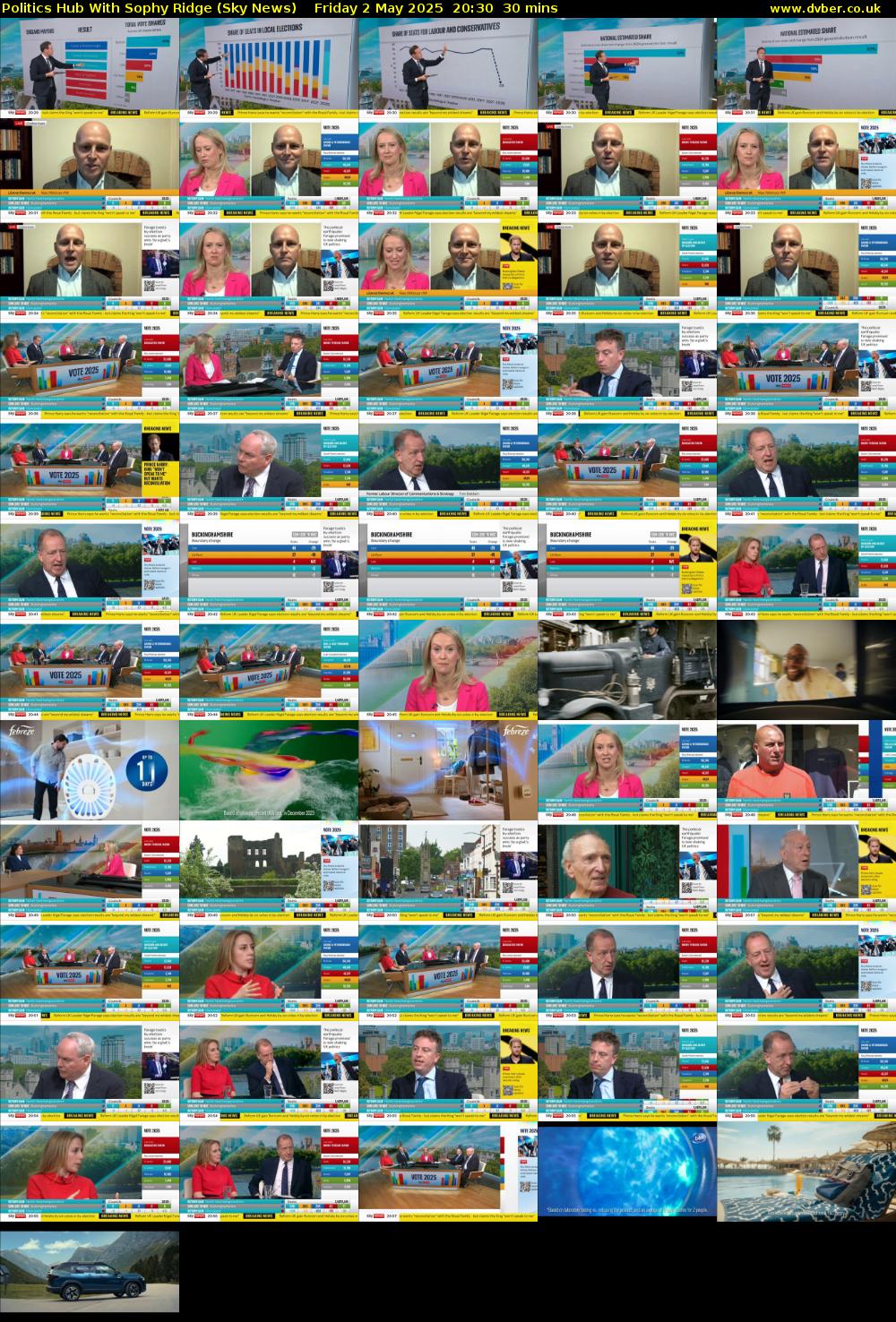 Politics Hub With Sophy Ridge (Sky News) Friday 2 May 2025 20:30 - 21:00