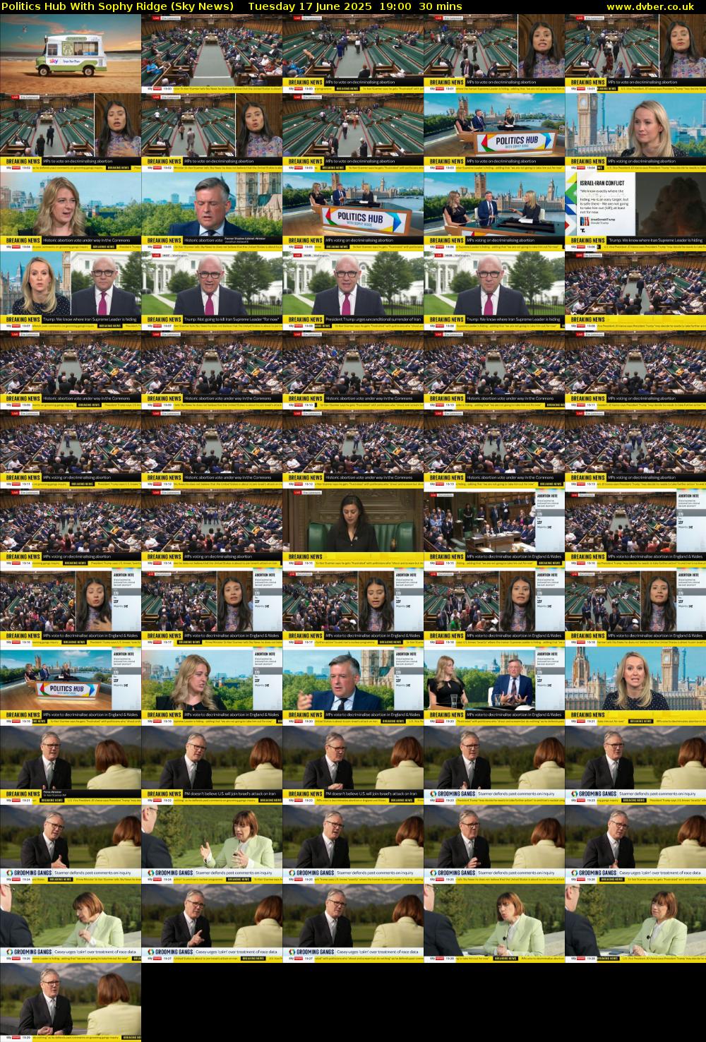 Politics Hub With Sophy Ridge (Sky News) Tuesday 17 June 2025 19:00 - 19:30