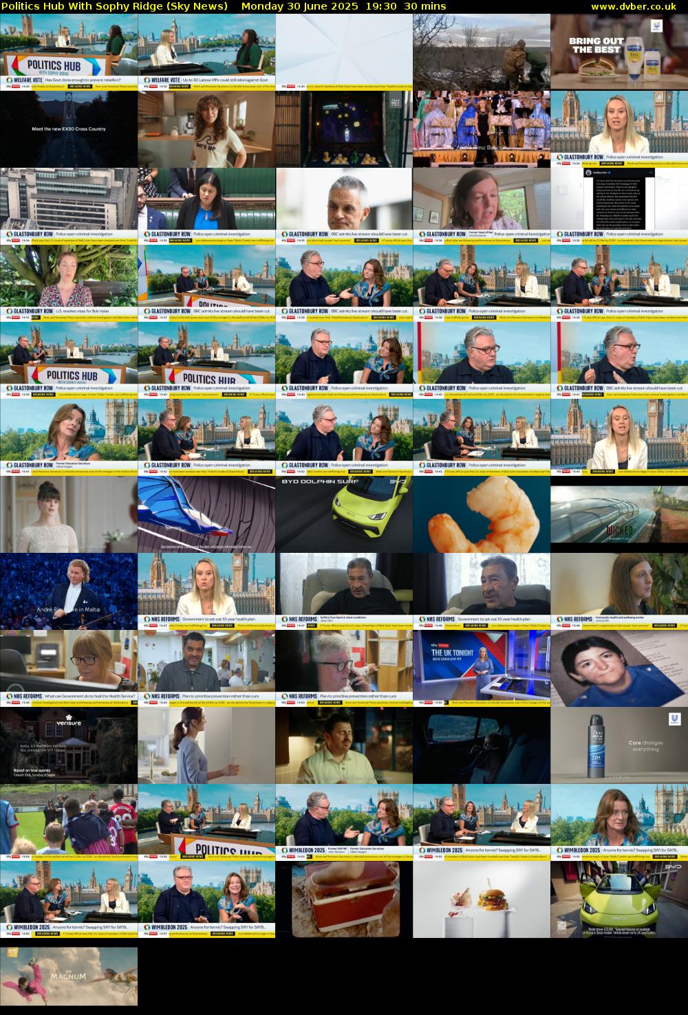 Politics Hub With Sophy Ridge (Sky News) Monday 30 June 2025 19:30 - 20:00