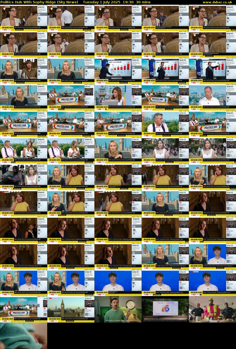 Politics Hub With Sophy Ridge (Sky News) Tuesday 1 July 2025 19:30 - 20:00